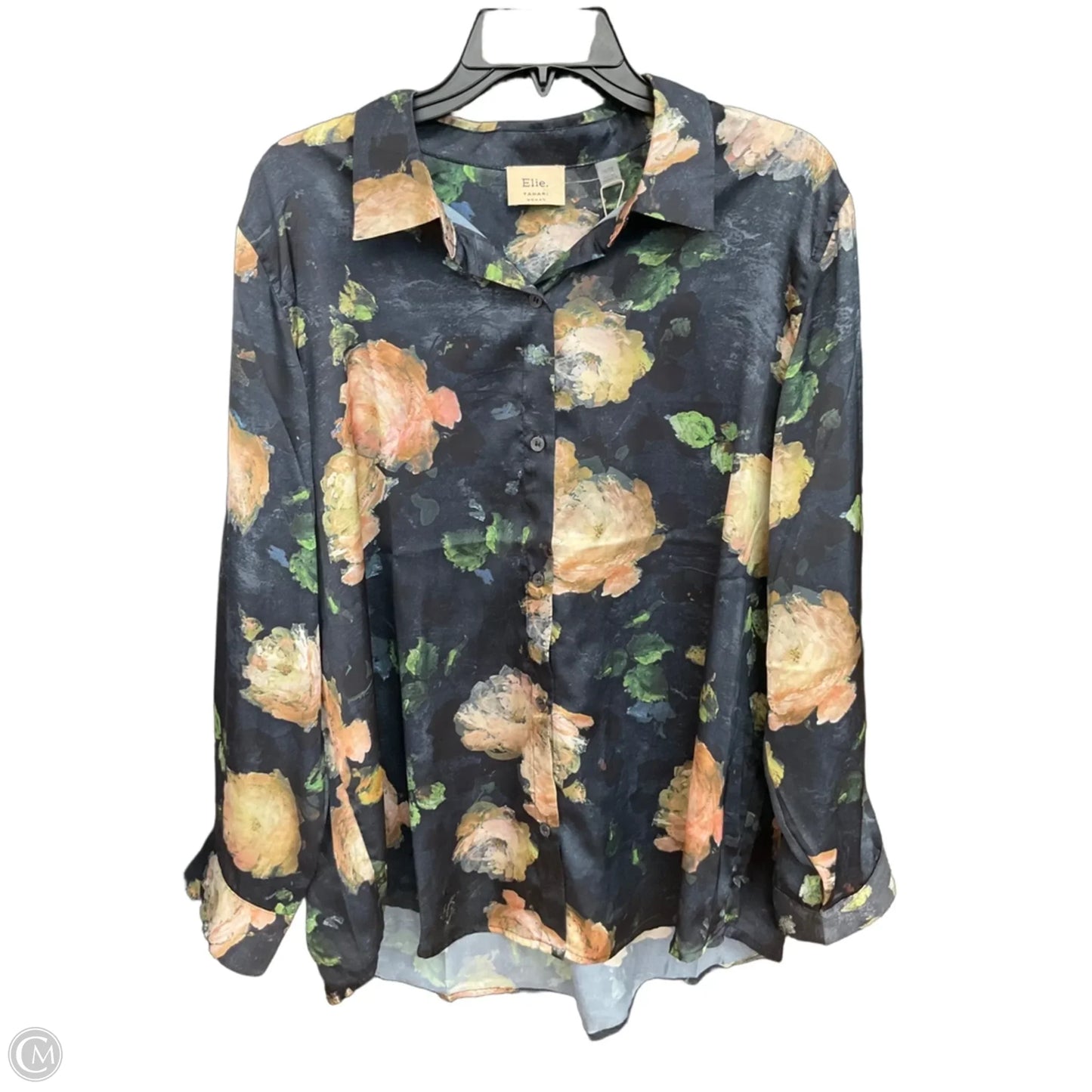 Blouse Long Sleeve By Elie Tahari In Floral Print, Size: 1x