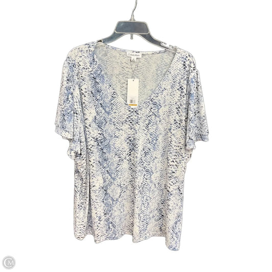 Top Short Sleeve By Calvin Klein In Blue, Size: 3x