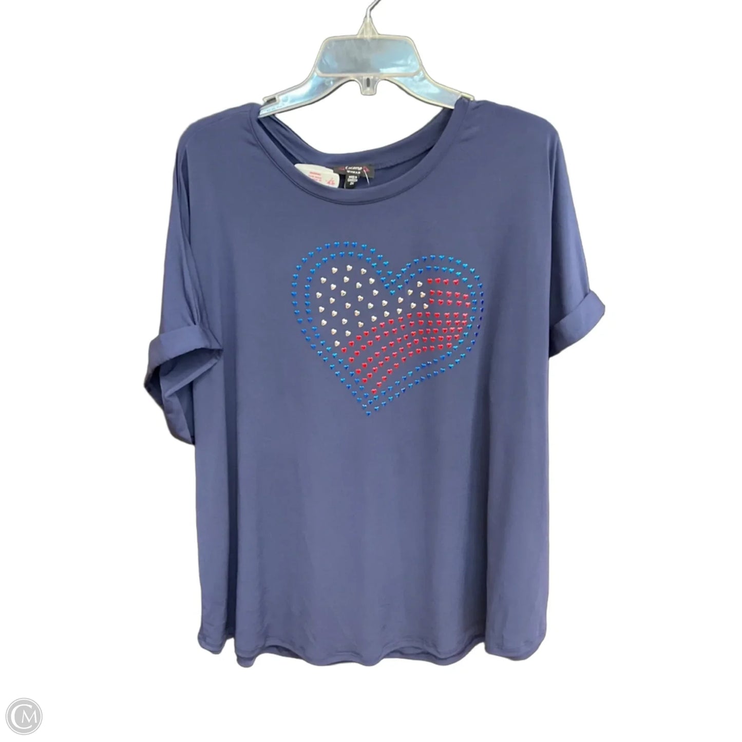 Top Short Sleeve By Cocomo In Blue, Size: 3x