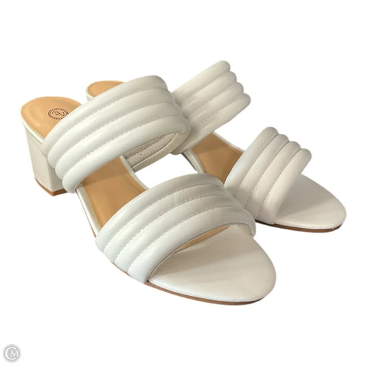 Sandals Heels Block By Cmc In White, Size: 9