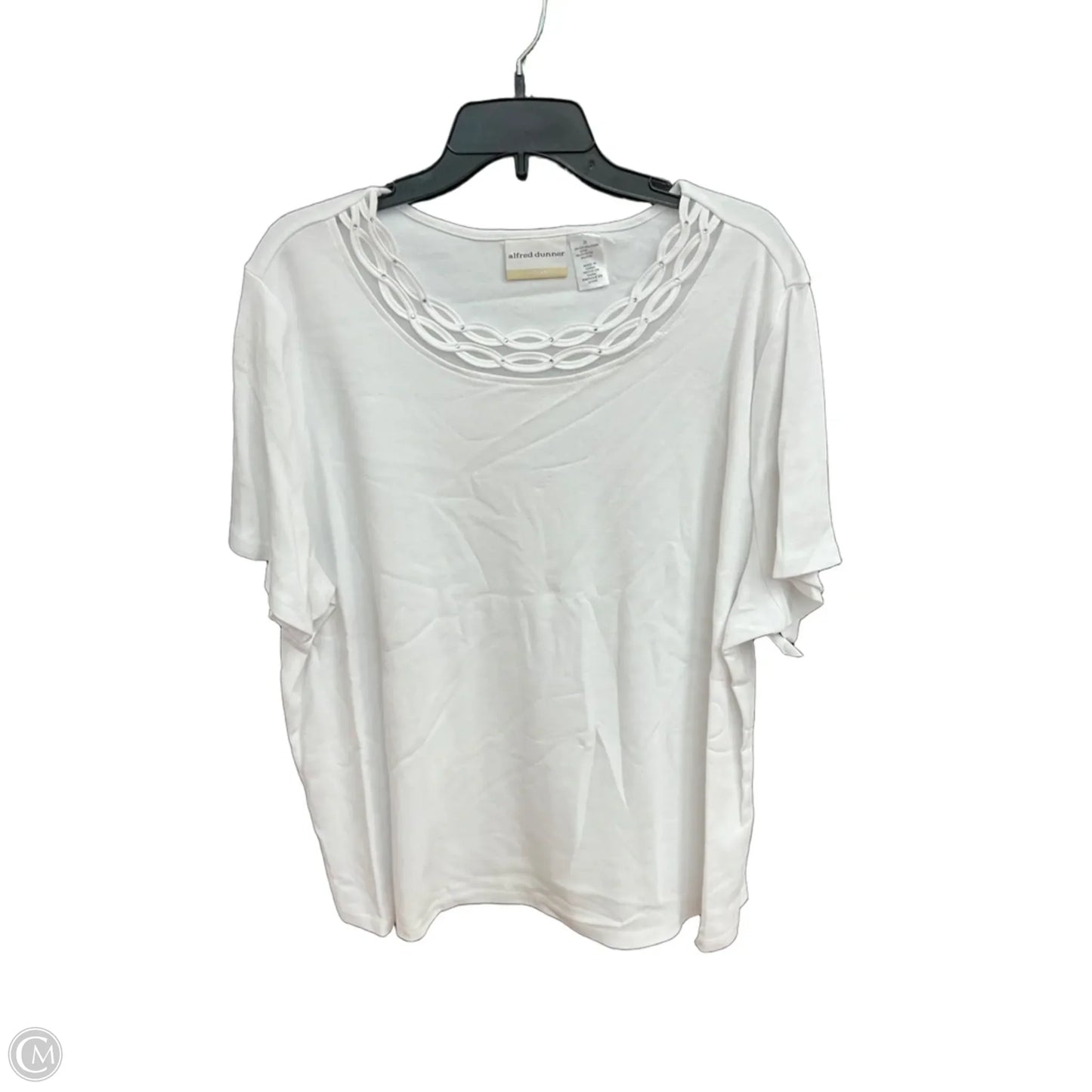Top Short Sleeve By Alfred Dunner In White, Size: 2x