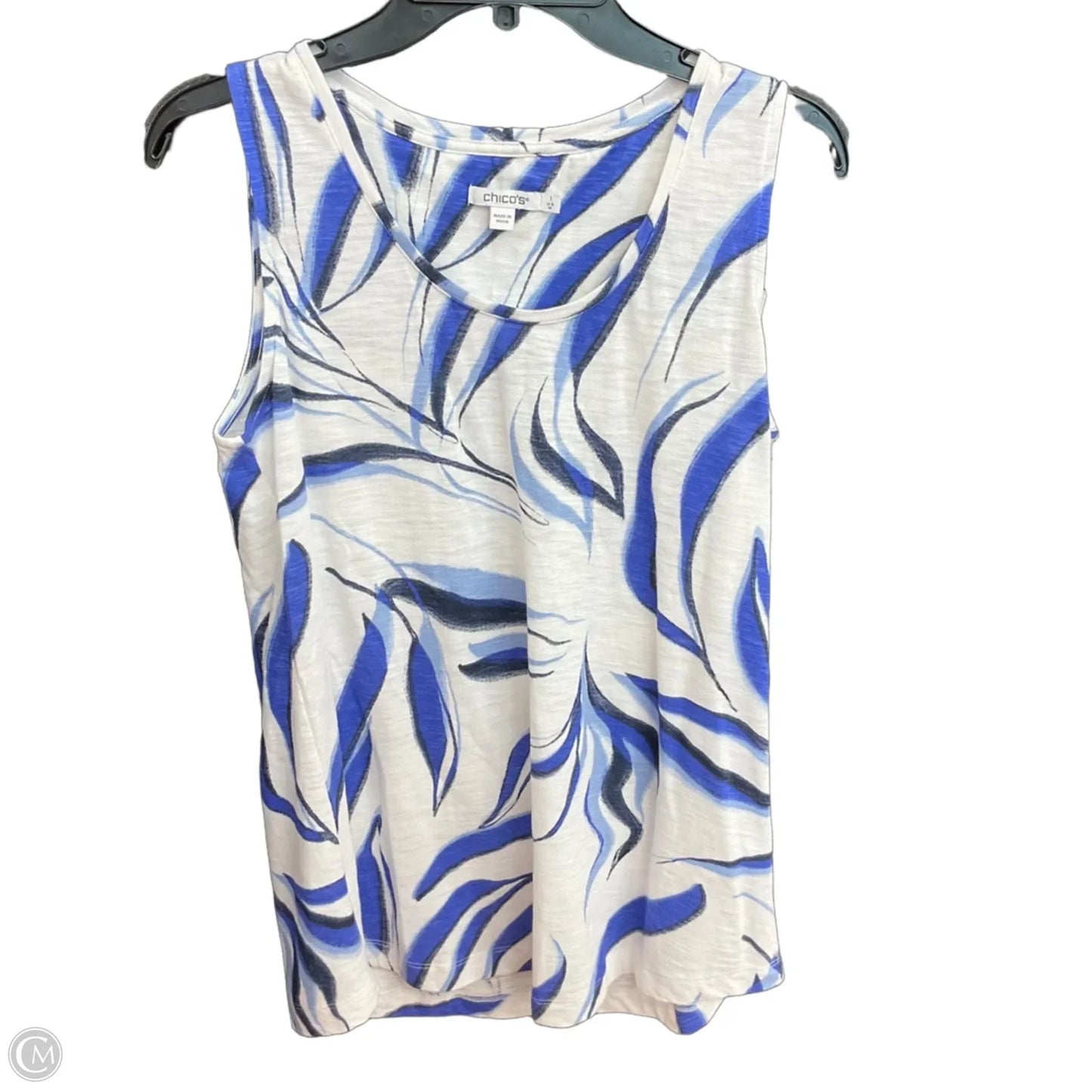 Top Sleeveless By Chicos In Blue, Size: 1x