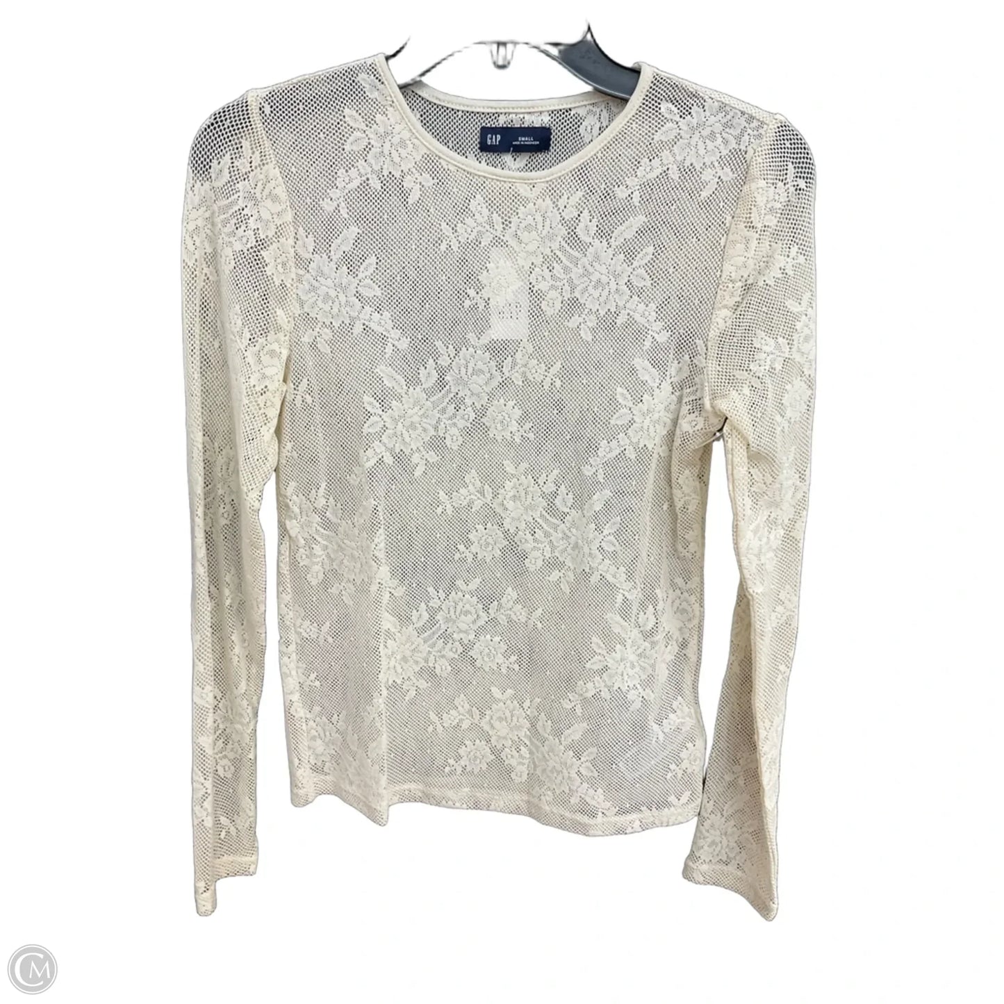 Top Long Sleeve By Gap In White, Size: S