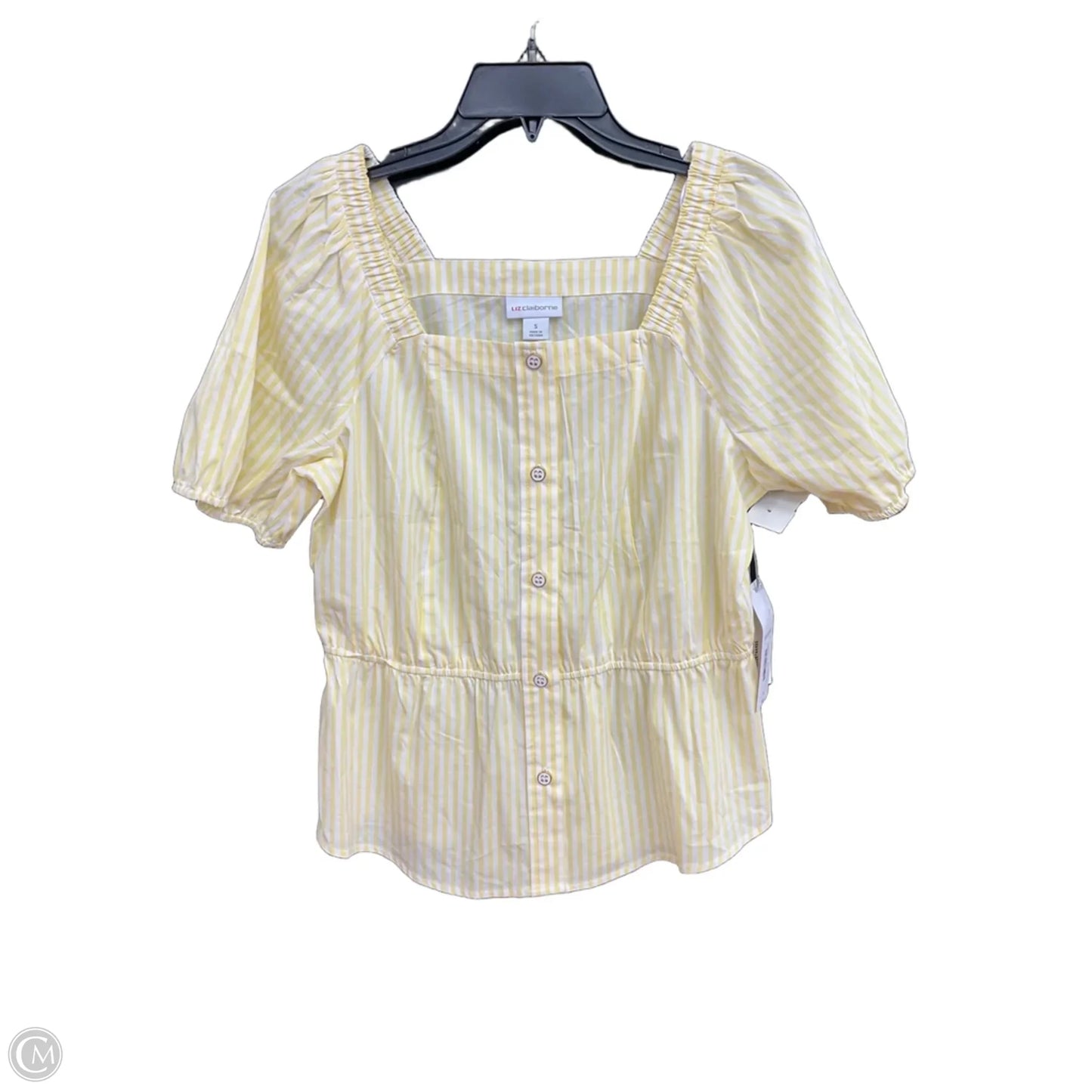 Top Short Sleeve By Liz Claiborne In Yellow, Size: S
