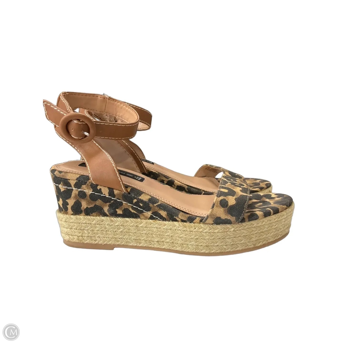 Sandals Heels Wedge By Steve Madden In Animal Print, Size: 8.5