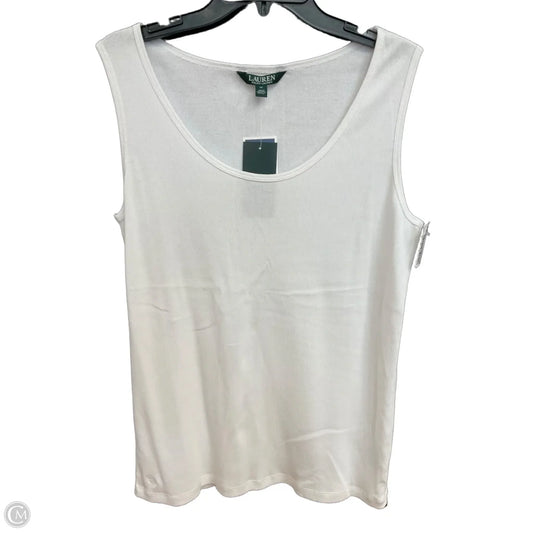 Top Sleeveless By Lauren By Ralph Lauren In White, Size: 1x