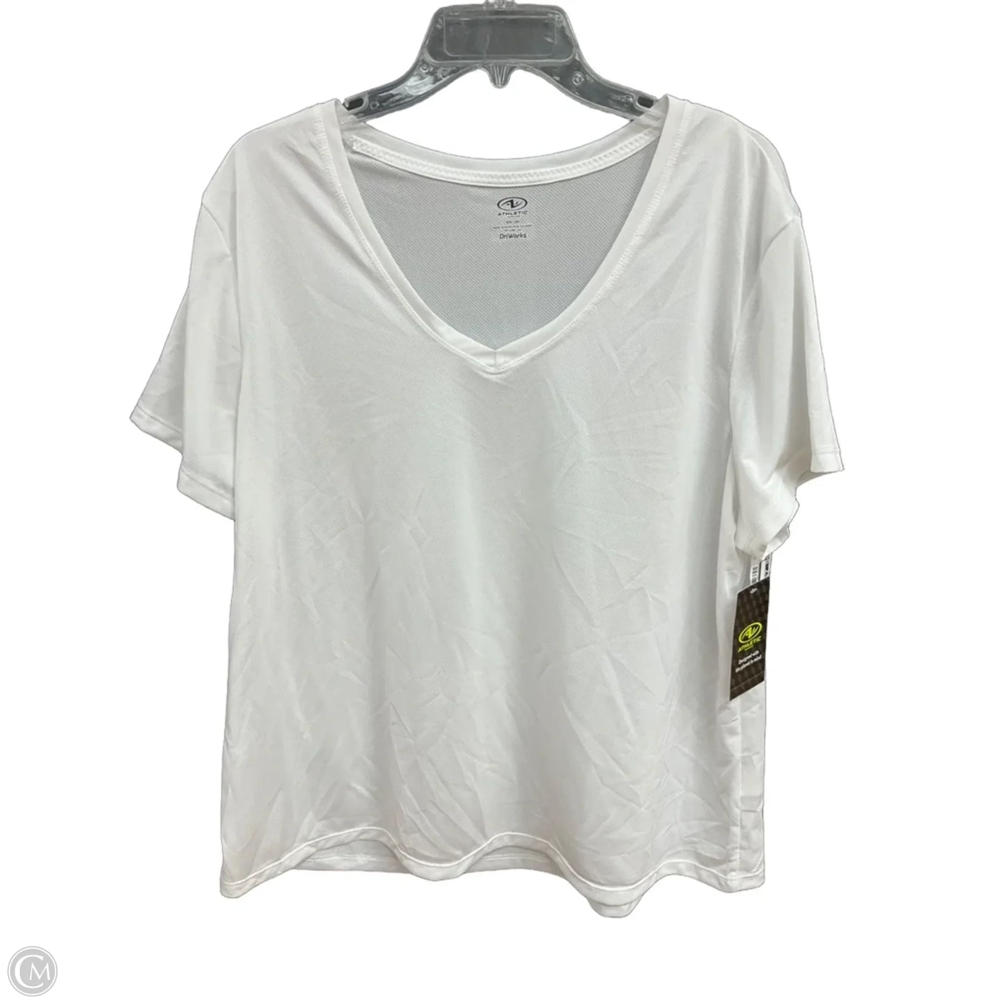 Athletic Top Short Sleeve By Athletic Works In White, Size: Xxl