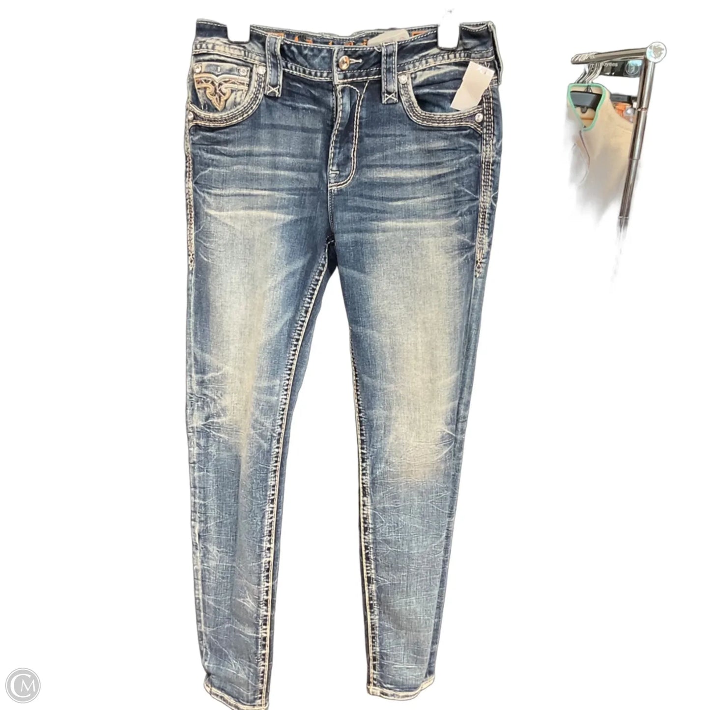 Jeans Skinny By Rock Revival In Blue, Size: 8