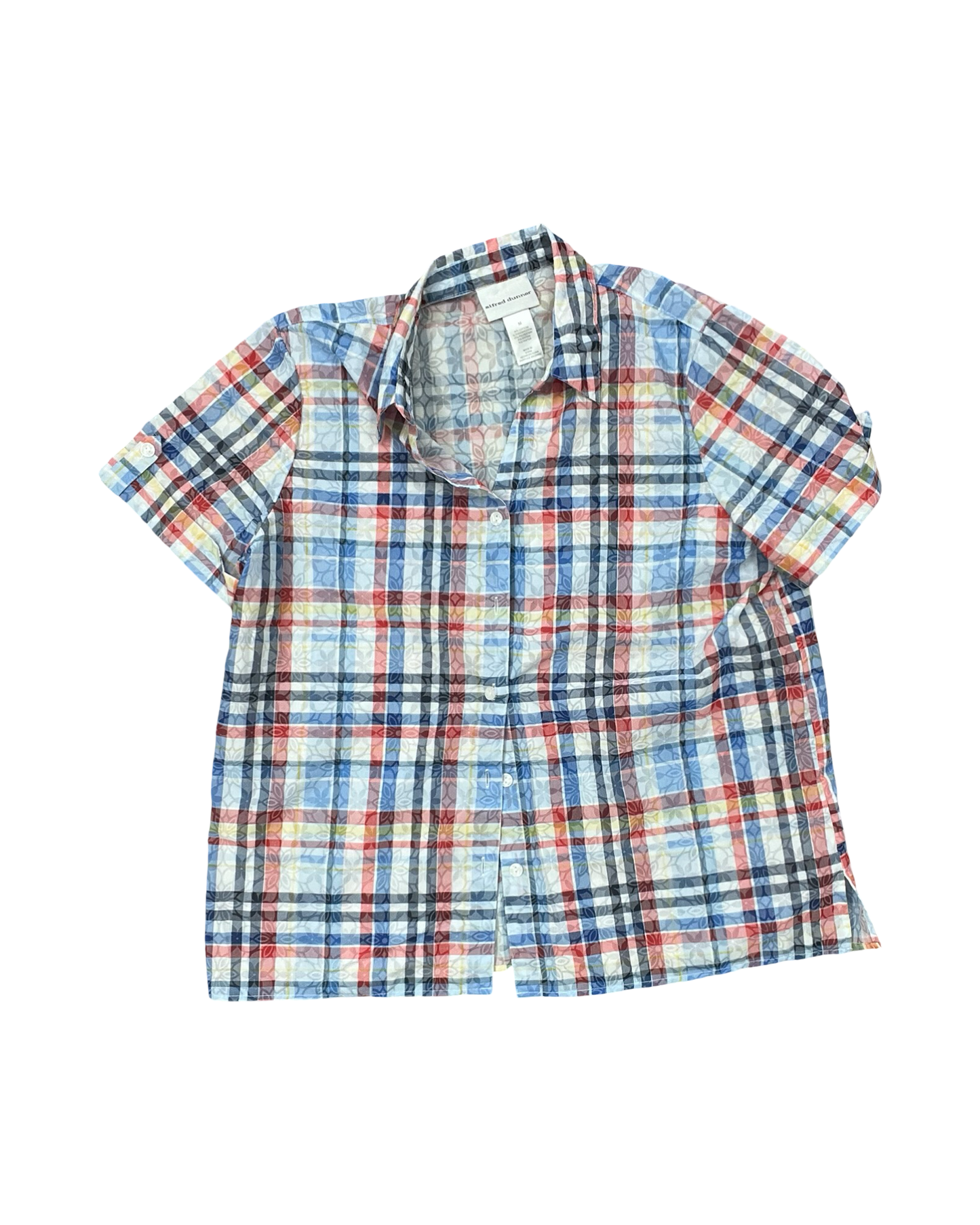 Blouse Ss By Alfred Dunner In Blue Red & White, Size:M