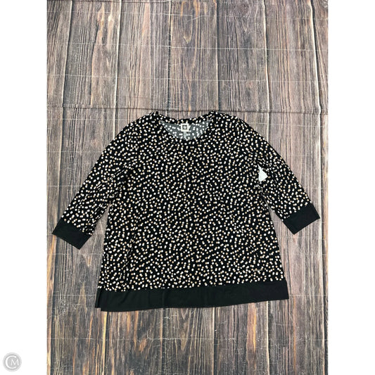 Top Long Sleeve By Anne Klein In Black, Size: 1x