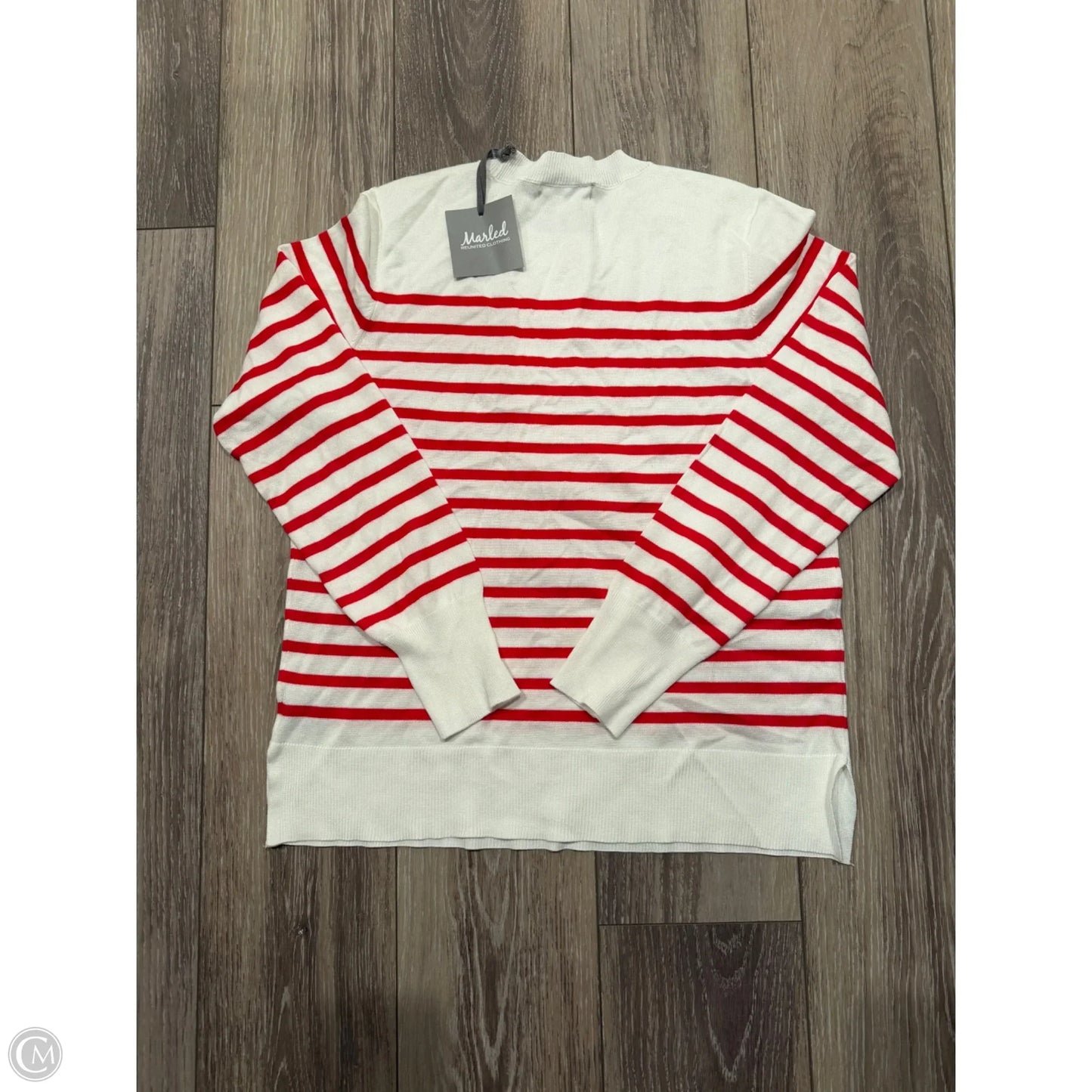Top Long Sleeve By Marled In Striped Pattern, Size: L