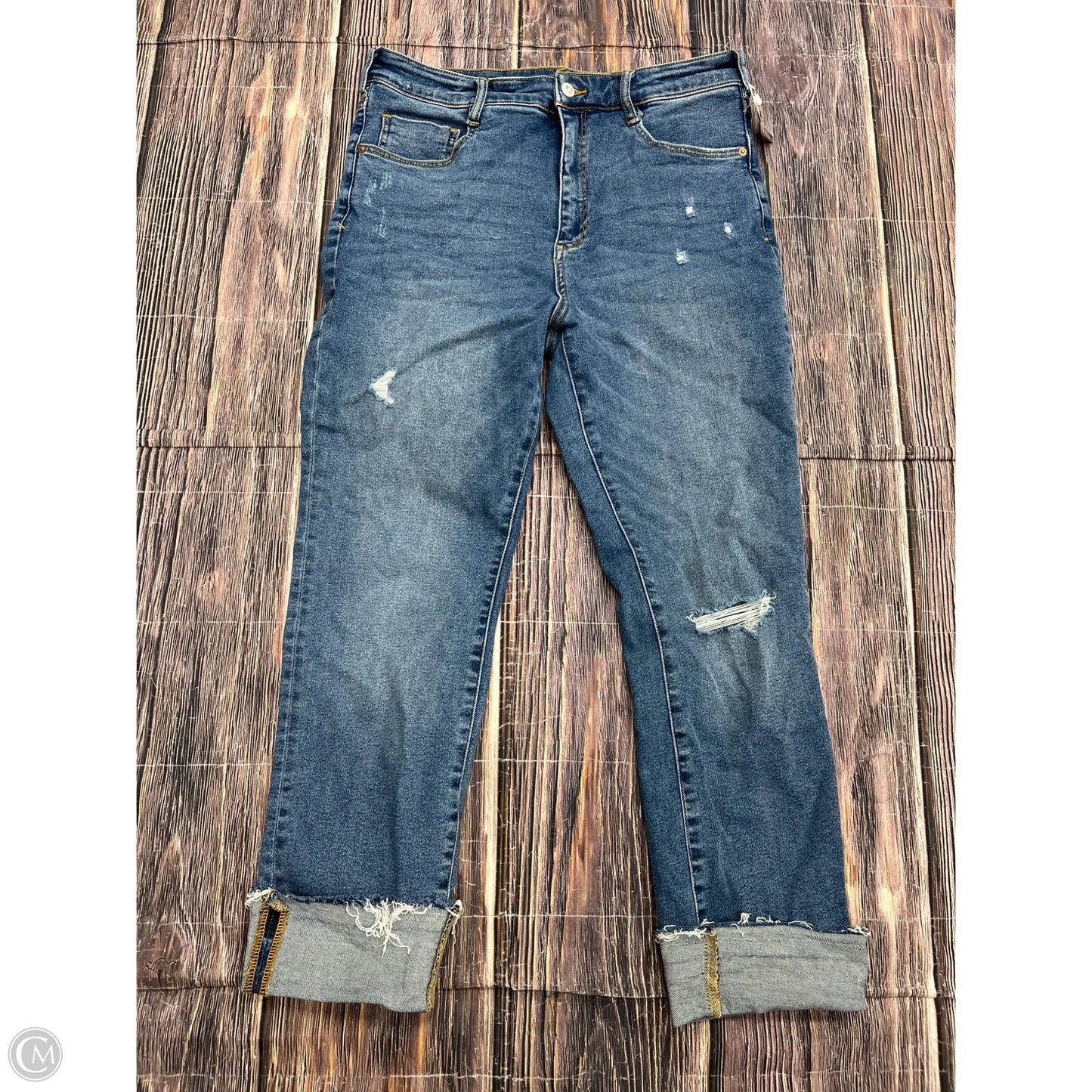 Jeans Straight By Pilcro In Blue Denim, Size: 12