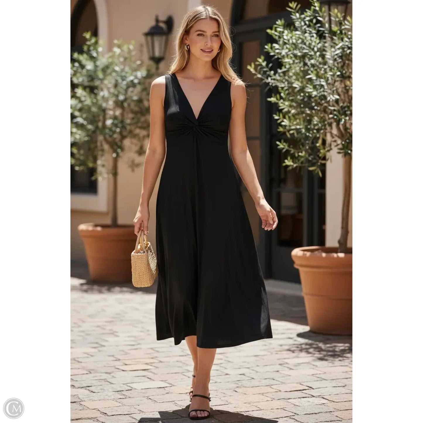 Dress Casual Midi By Michael By Michael Kors In Black, Size: 12