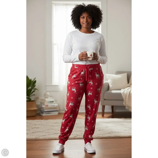 Pajama Pants By Jr Nites In Red, Size: 3x