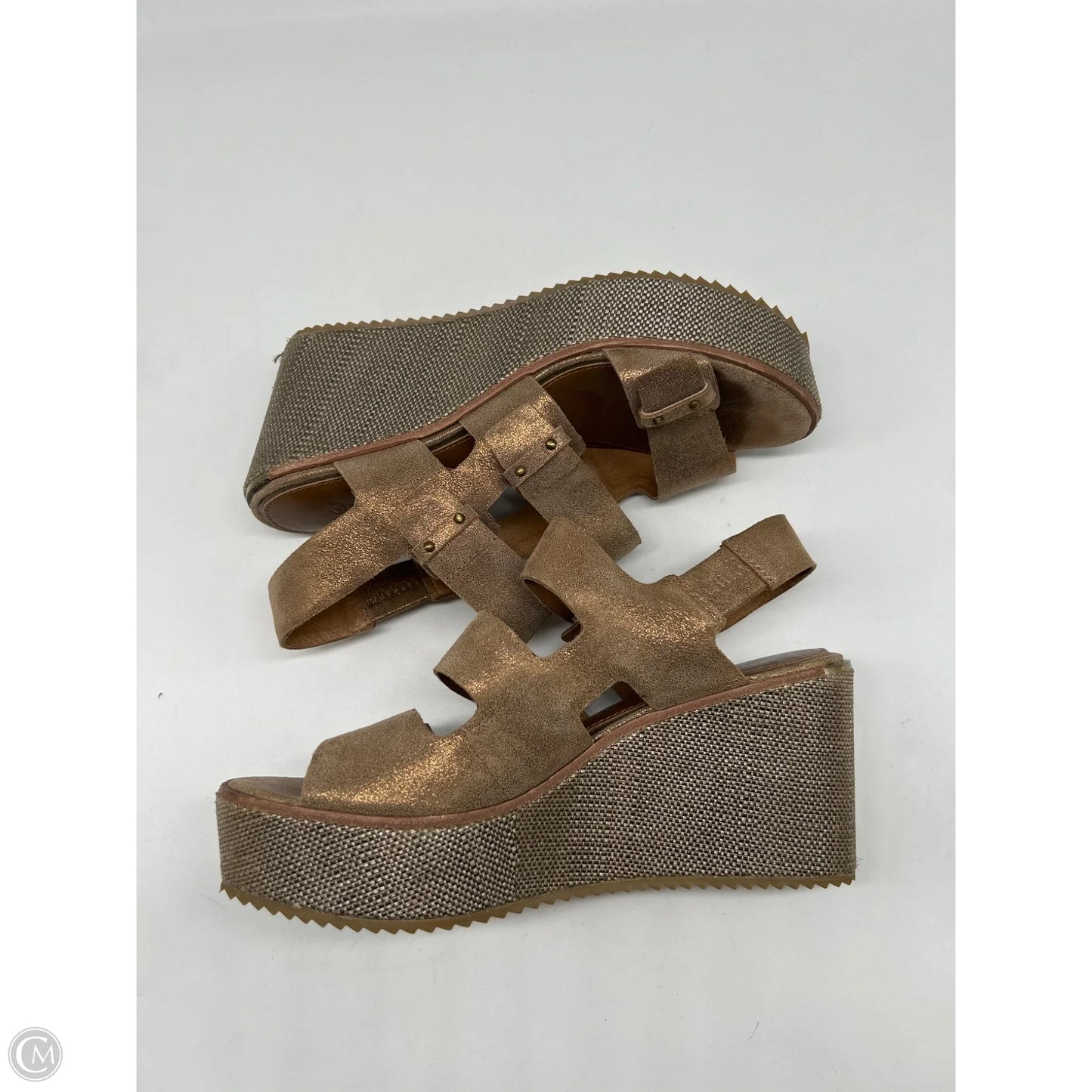 Sandals Heels Wedge By Donald Pliner In Gold, Size: 8