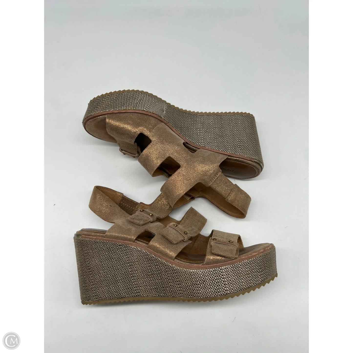 Sandals Heels Wedge By Donald Pliner In Gold, Size: 8