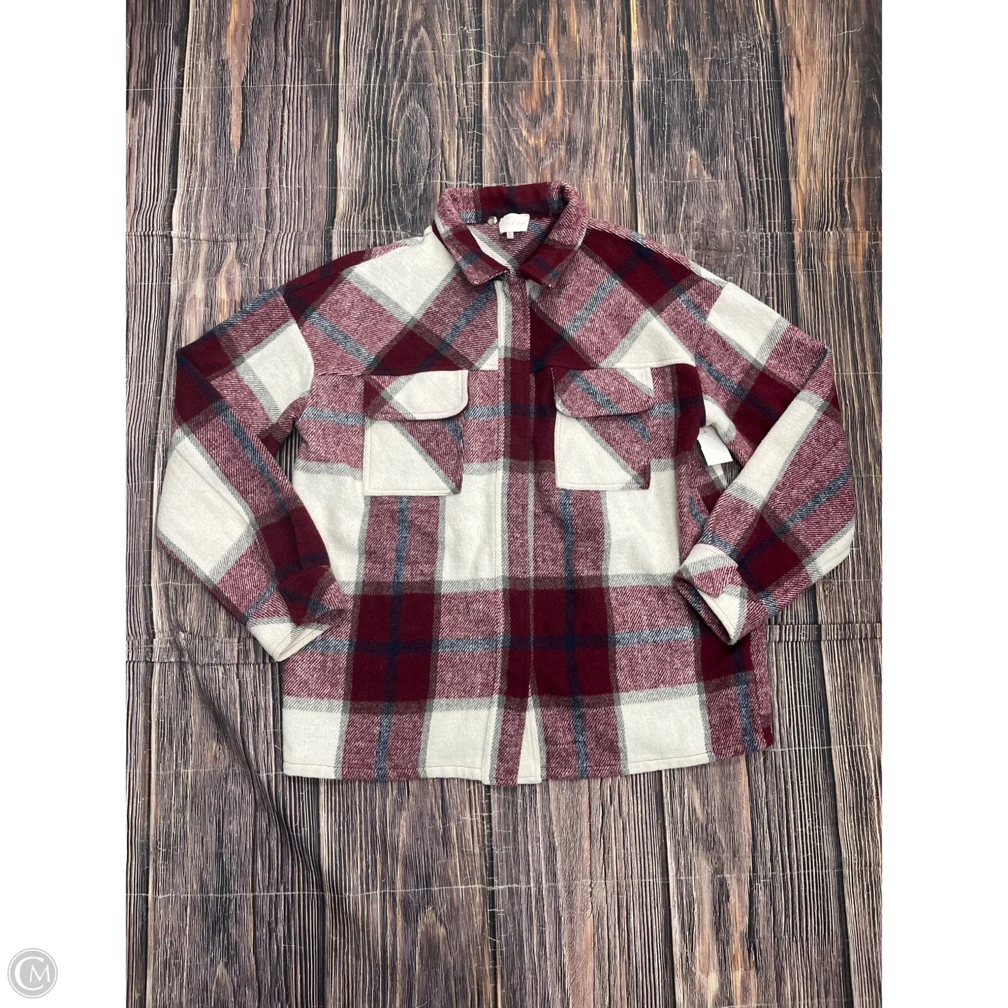 Jacket Shirt By Entro In Red, Size: S
