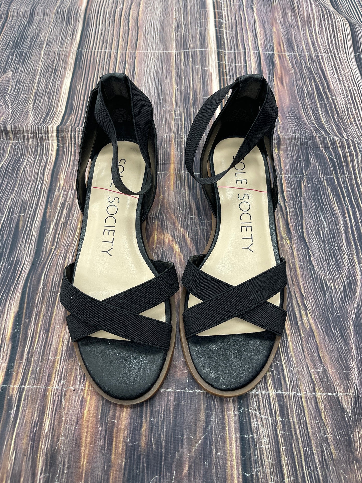 Sandals Heels Block By Sole Society In Black, Size: 8.5