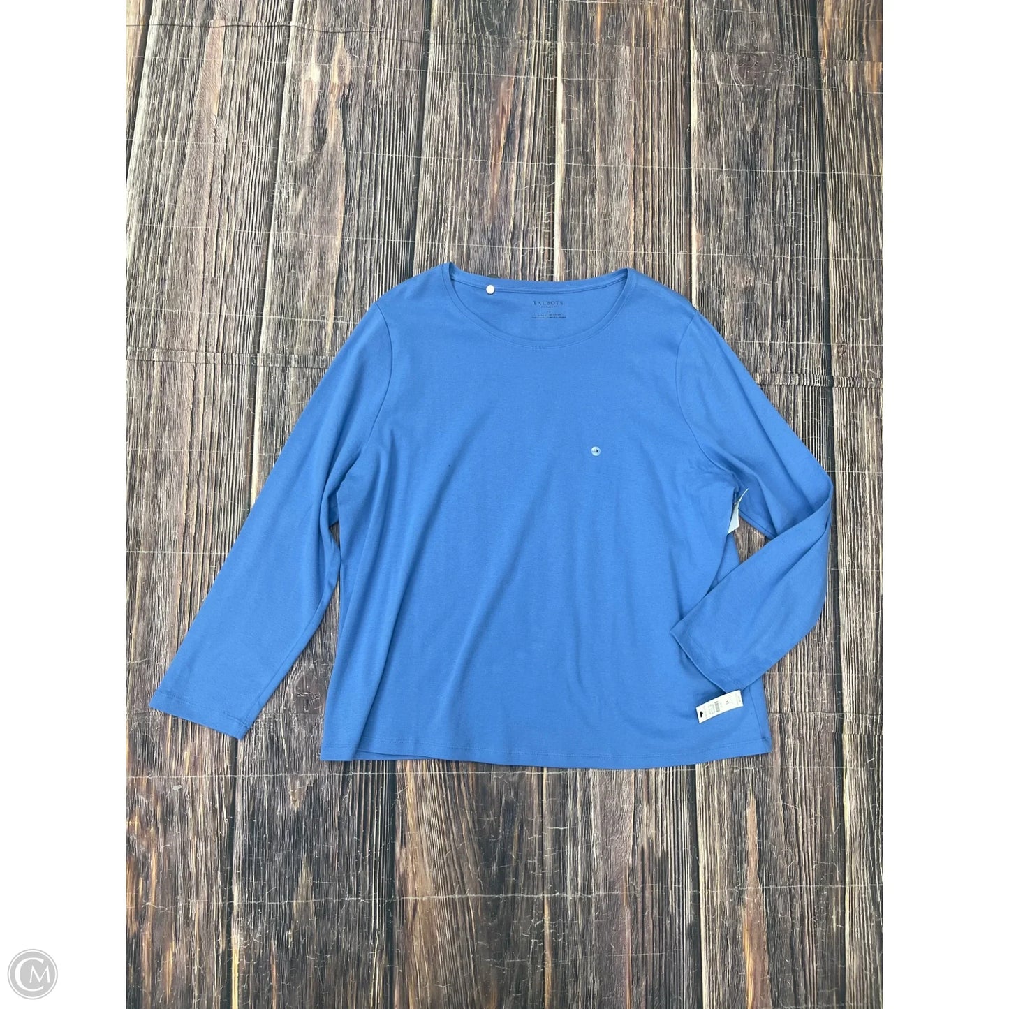 Top Long Sleeve Basic By Talbots In Blue, Size: 3x