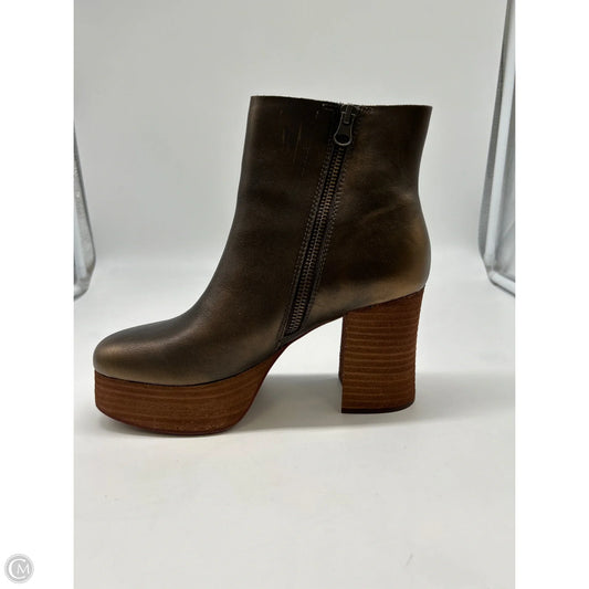 Boots Ankle Heels By Kork Ease In Bronze, Size: 6.5