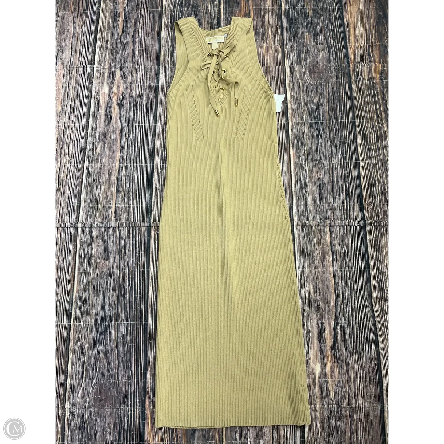 Dress Casual Maxi By Michael By Michael Kors In Tan, Size: L
