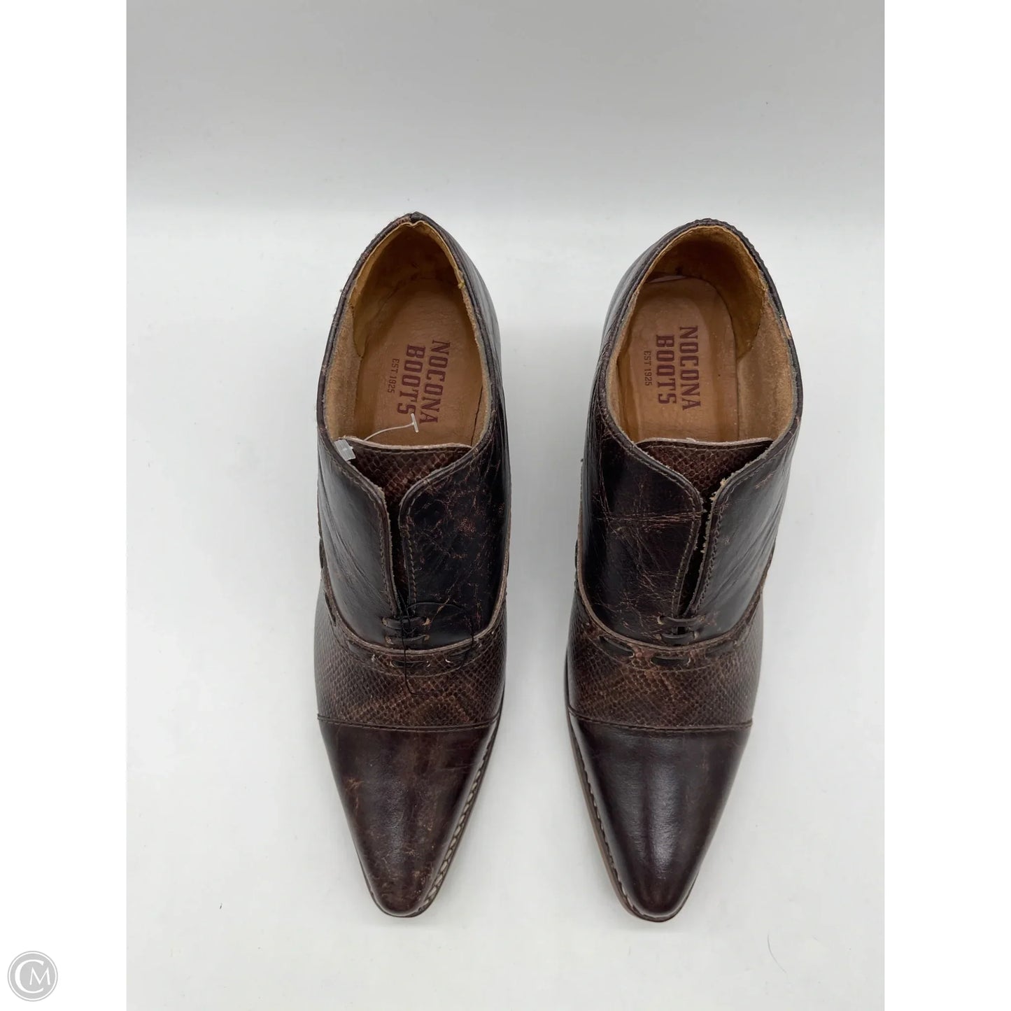 Boots Ankle Heels By Cmb In Brown, Size: 9