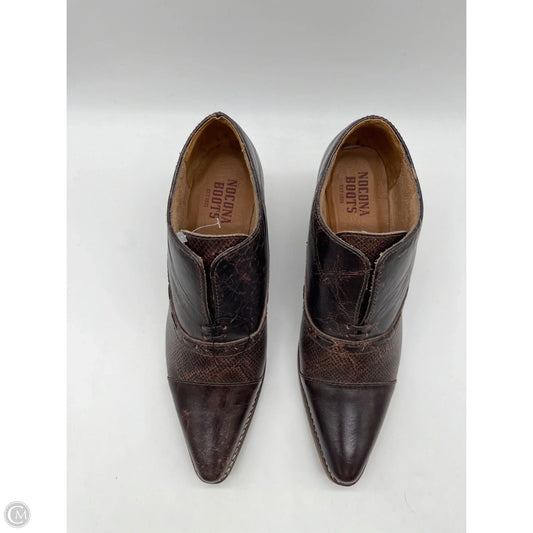 Boots Ankle Heels By Cmb In Brown, Size: 9