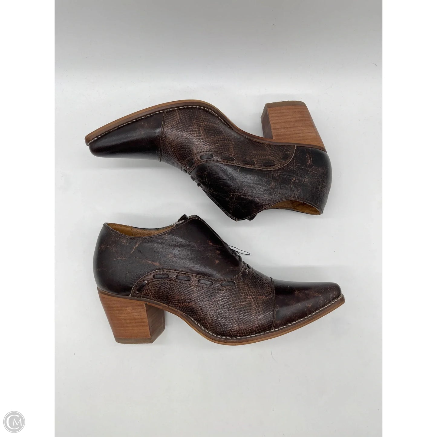 Boots Ankle Heels By Cmb In Brown, Size: 9