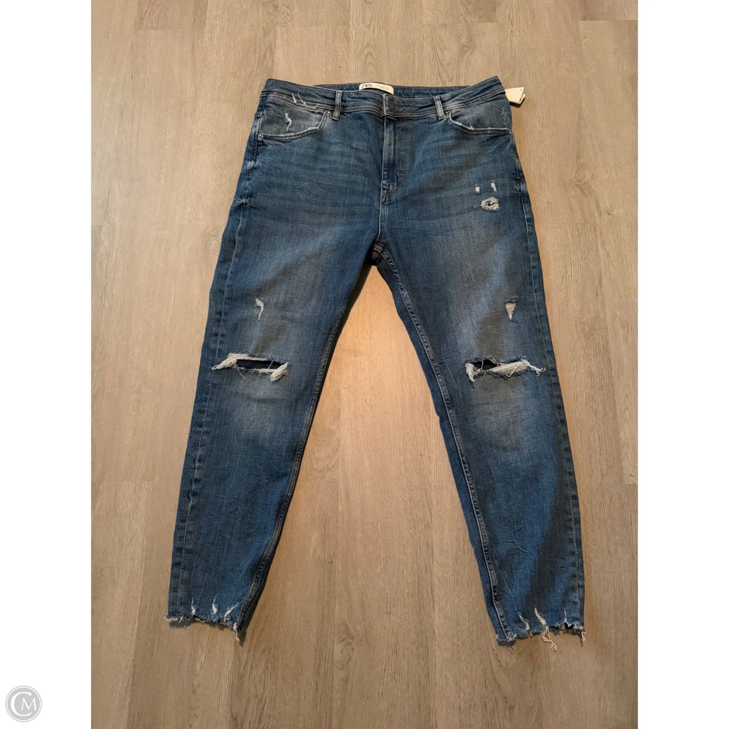 Jeans Skinny By Zara In Blue Denim, Size: 22