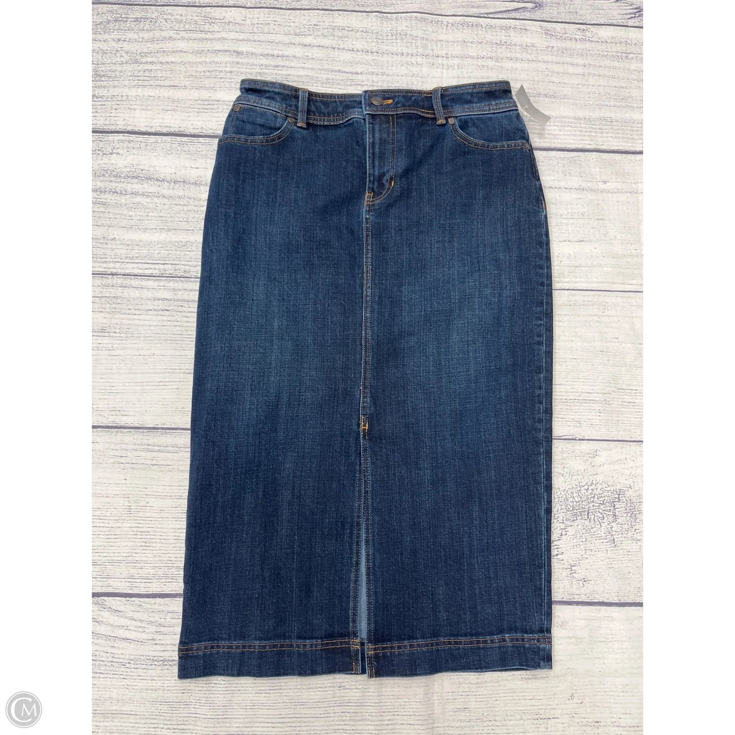 Skirt Midi By Talbots In Blue Denim, Size: 4