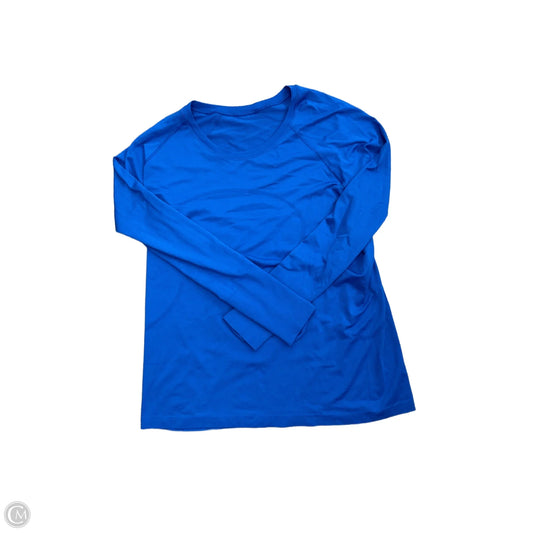 Athletic Top Long Sleeve Crewneck By Lululemon In Blue, Size: 18