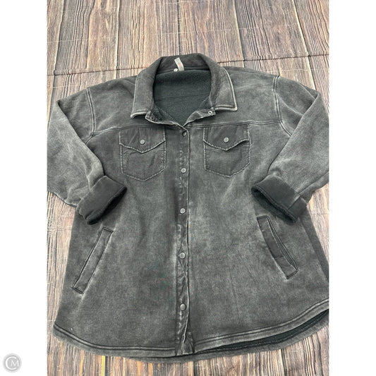 Jacket Shirt By Mono B In Grey, Size: 2x