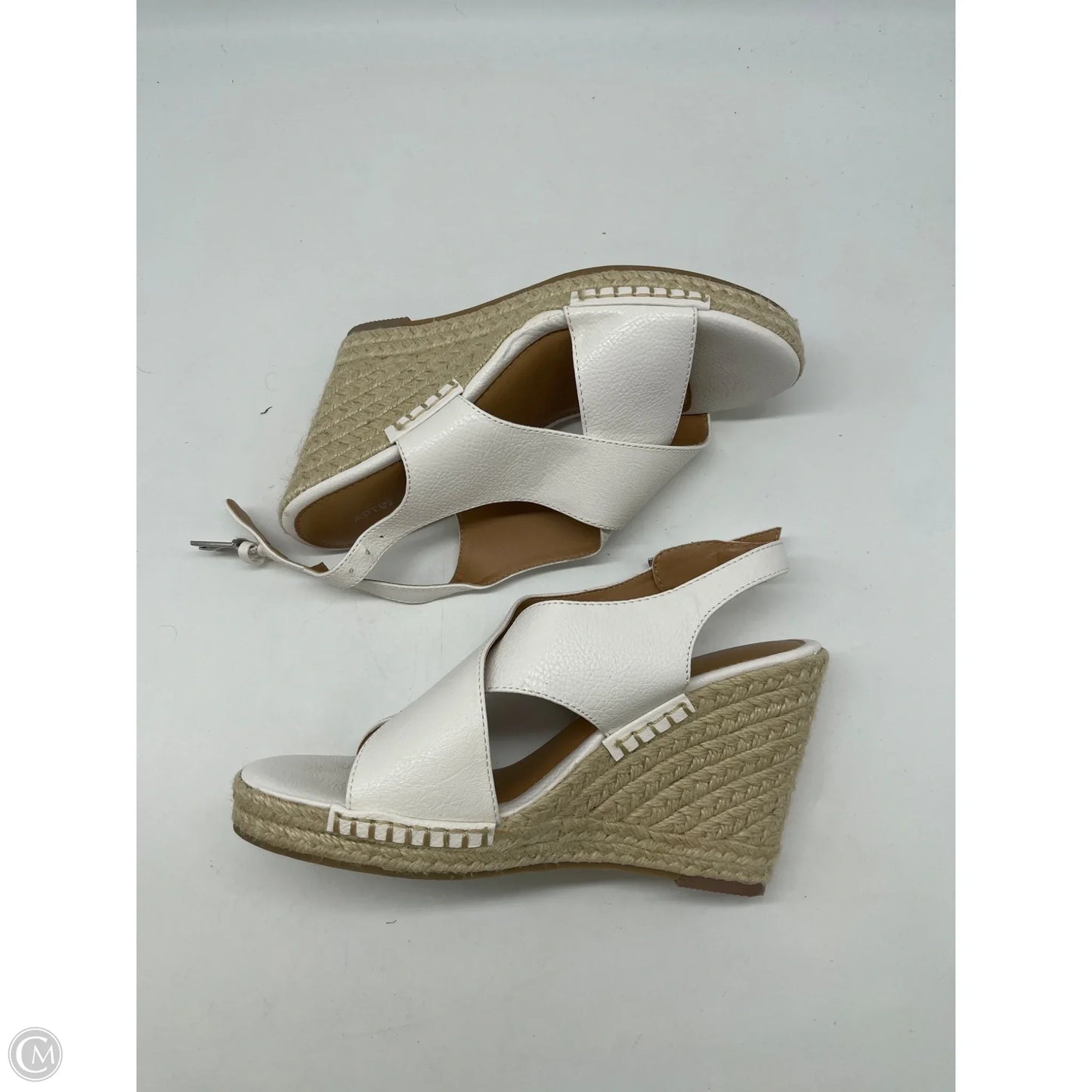 Sandals Heels Wedge By Apt 9 In White, Size: 8