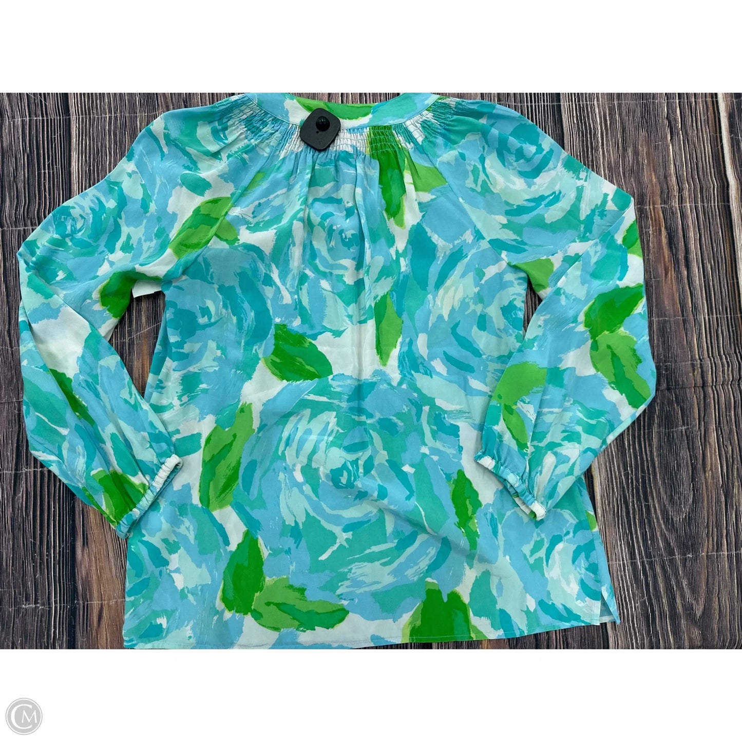 Top Long Sleeve Designer By Lilly Pulitzer In Blue & Green, Size: S
