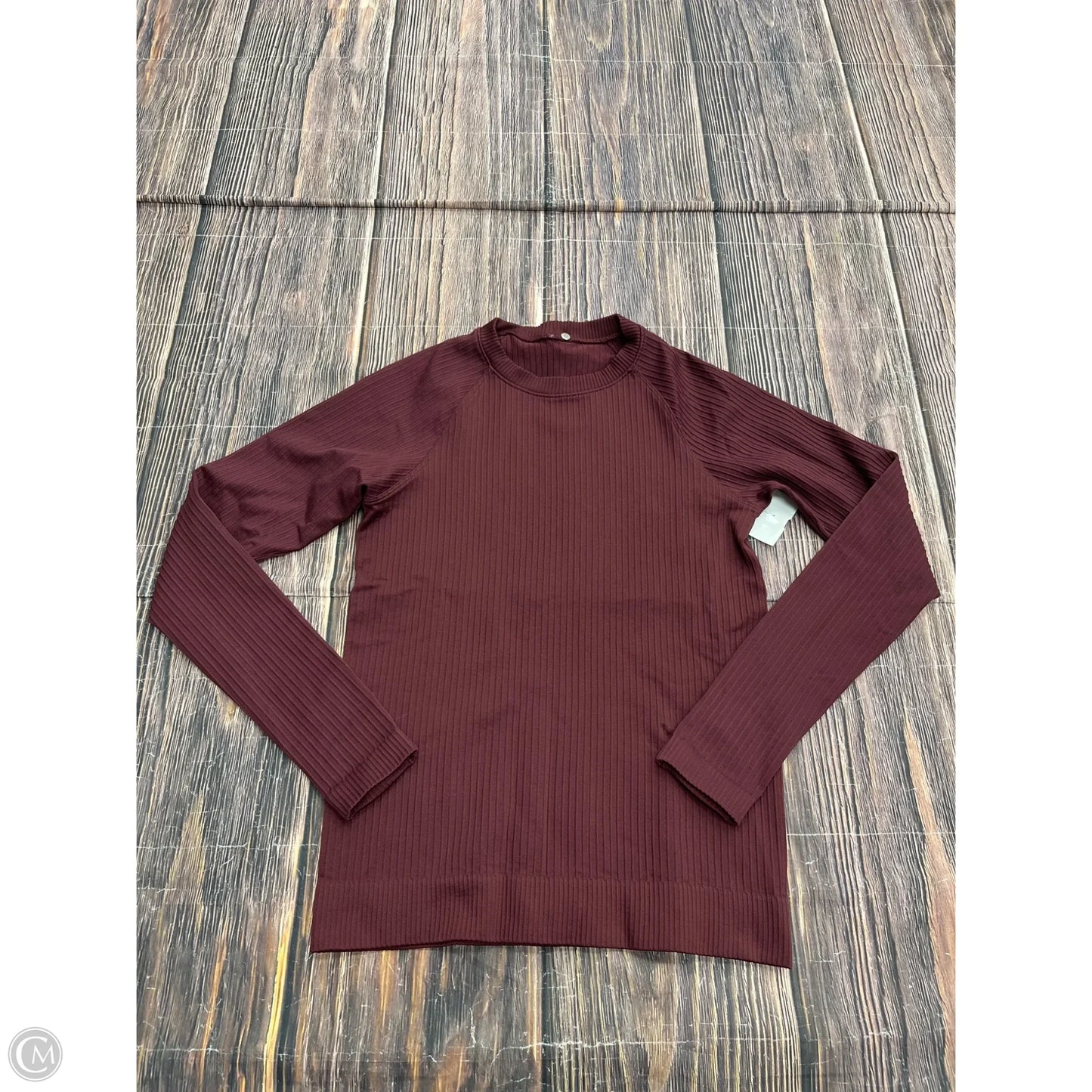 Athletic Top Long Sleeve Crewneck By Lululemon In Maroon, Size: M