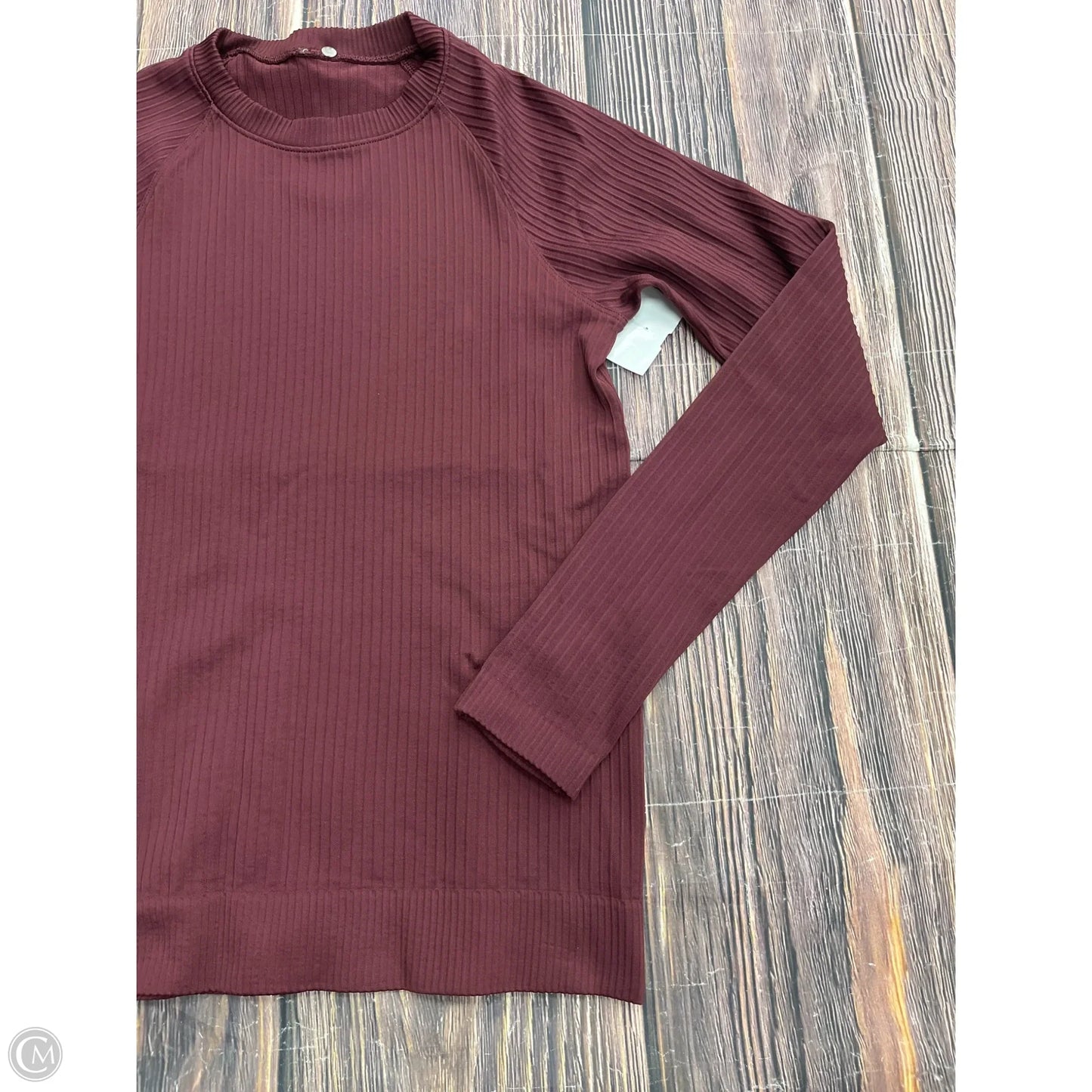 Athletic Top Long Sleeve Crewneck By Lululemon In Maroon, Size: M