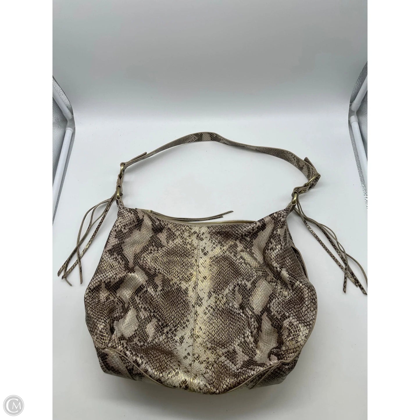 Handbag Leather By Hobo Intl, Size: Medium