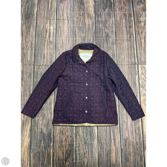 Jacket Designer By Coach In Purple, Size: L