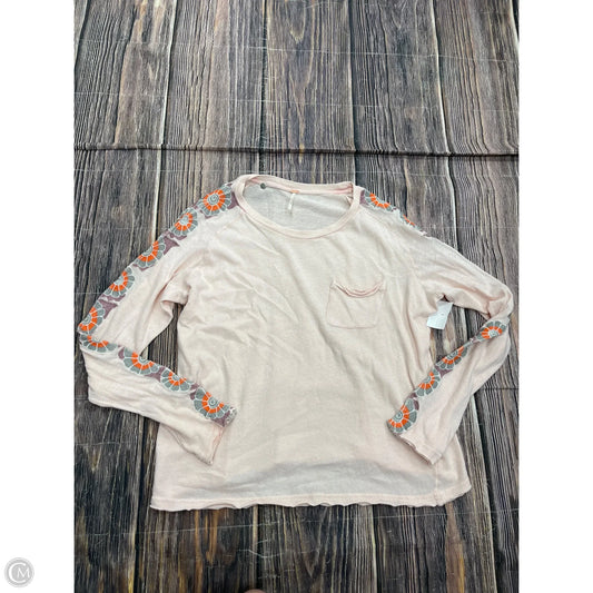 Top Long Sleeve By Free People In Pink, Size: Xs