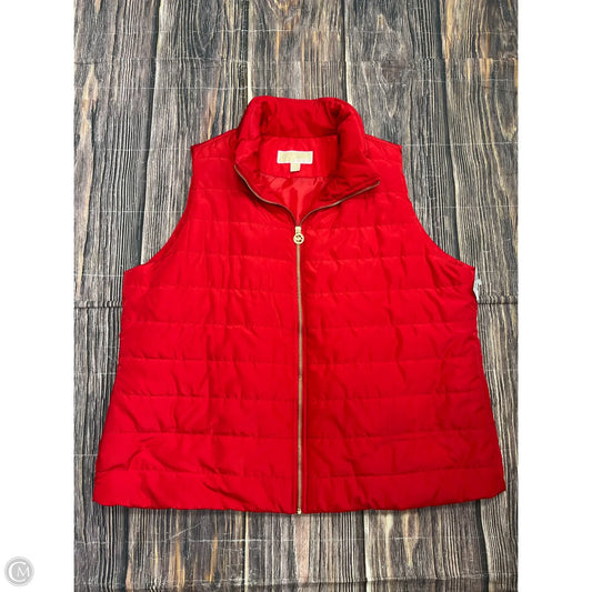 Vest Puffer & Quilted By Michael By Michael Kors In Red, Size: 2x