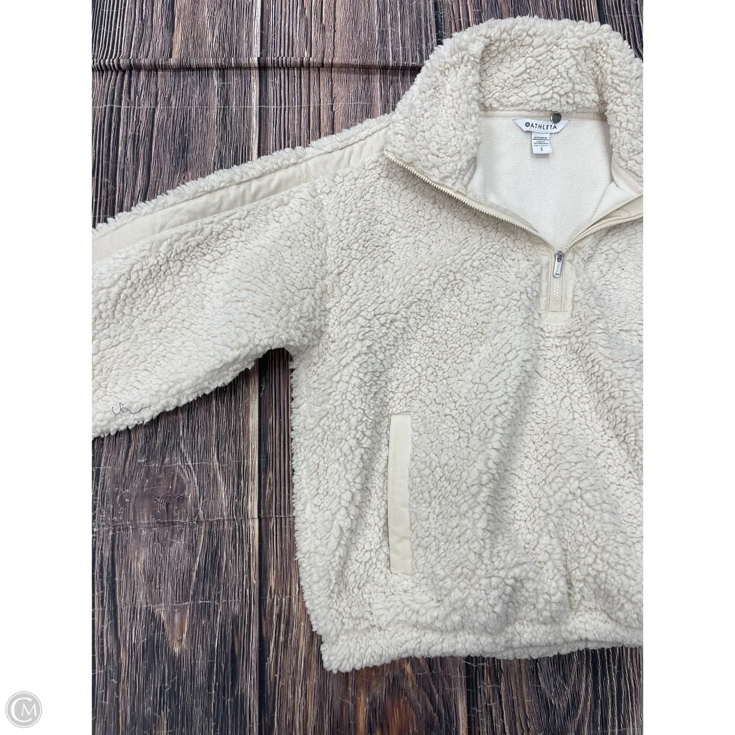 Sweatshirt Collar By Athleta In White, Size: S