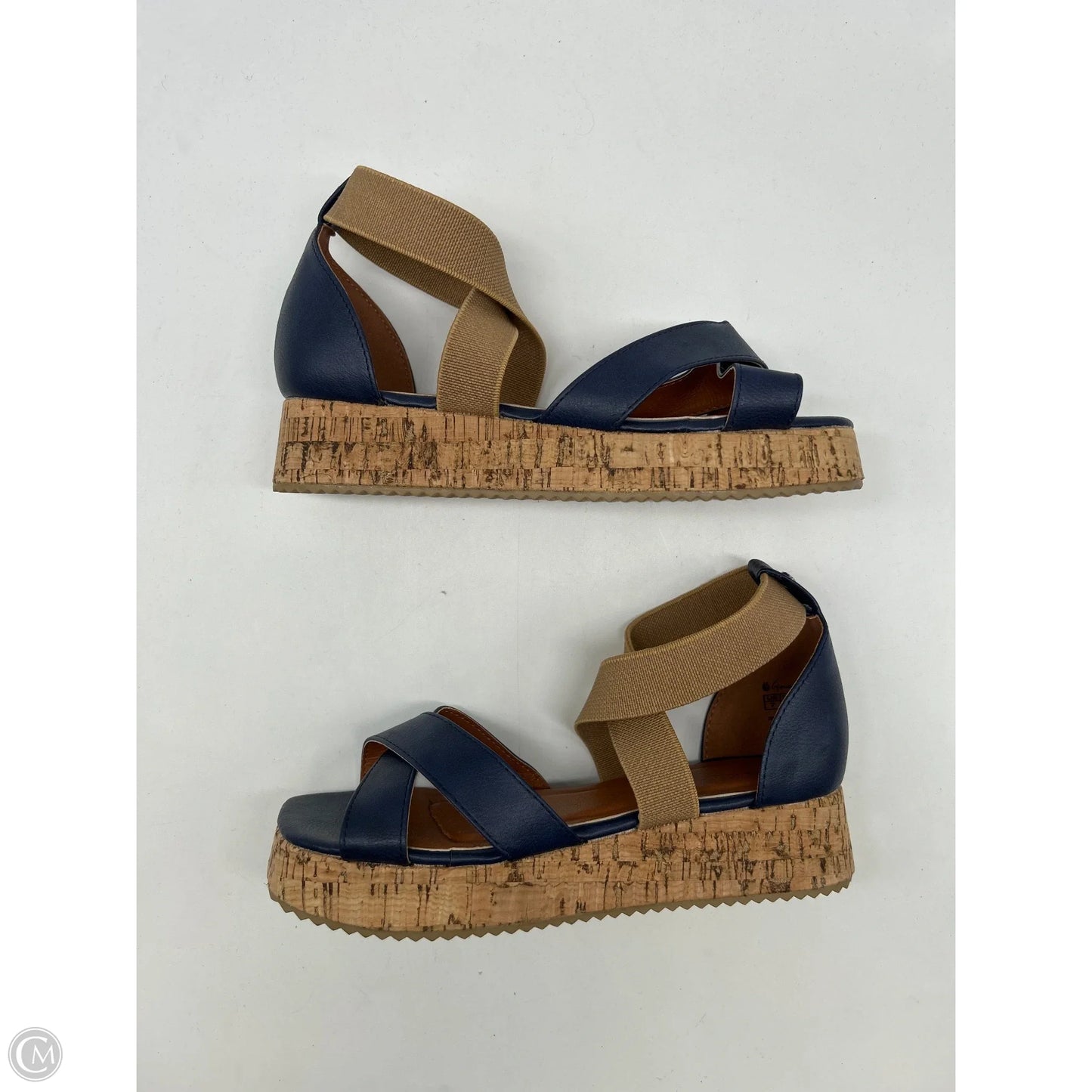 Sandals Heels Platform By Gloria Vanderbilt In Blue, Size: 7