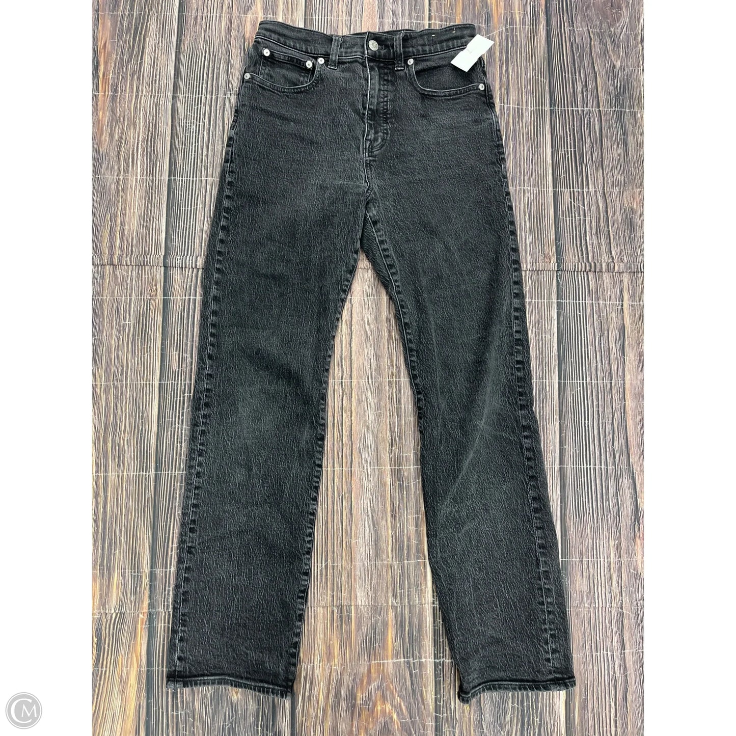Jeans Straight By Madewell In Black Denim, Size: 4