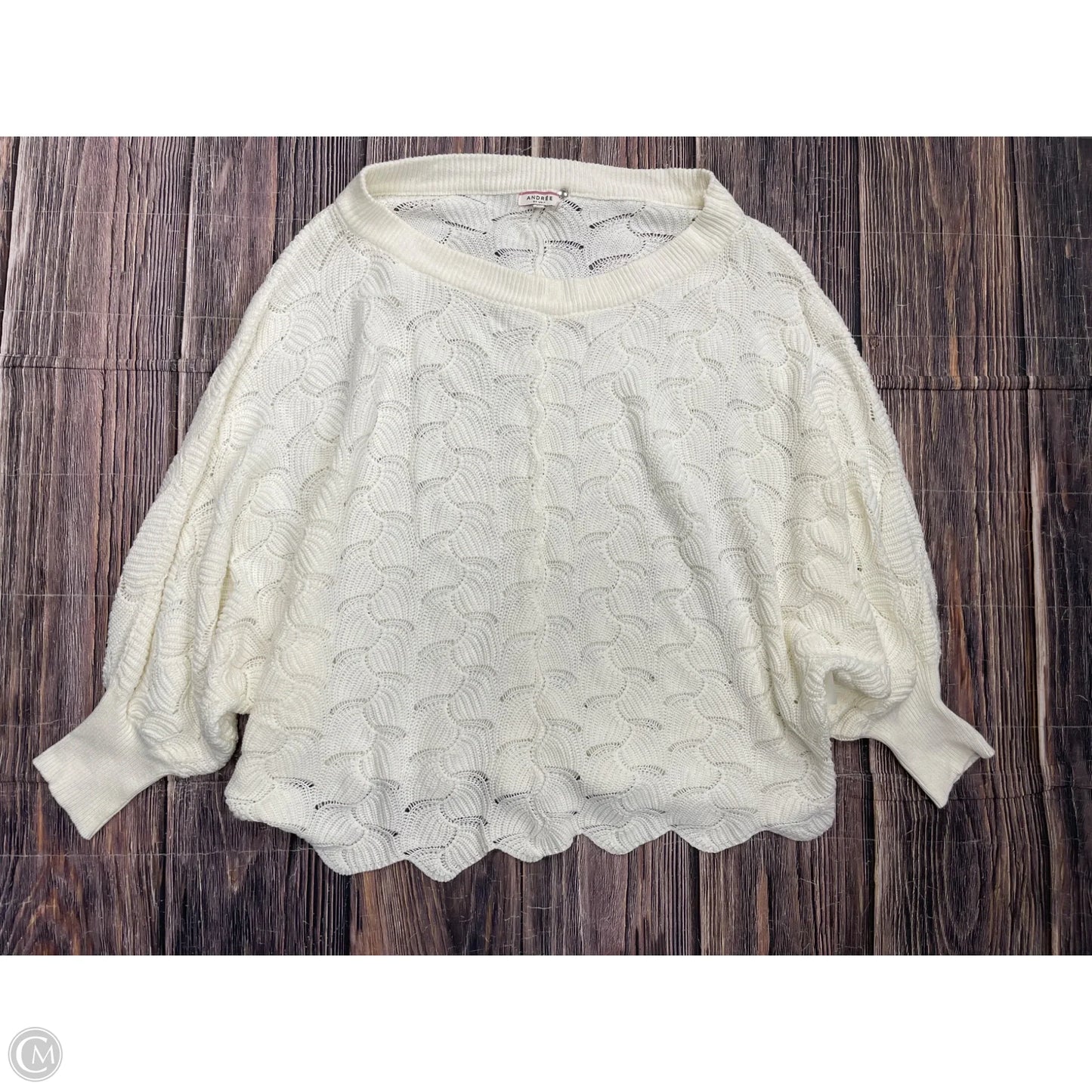 Sweater By Andree By Unit In White, Size: 3x