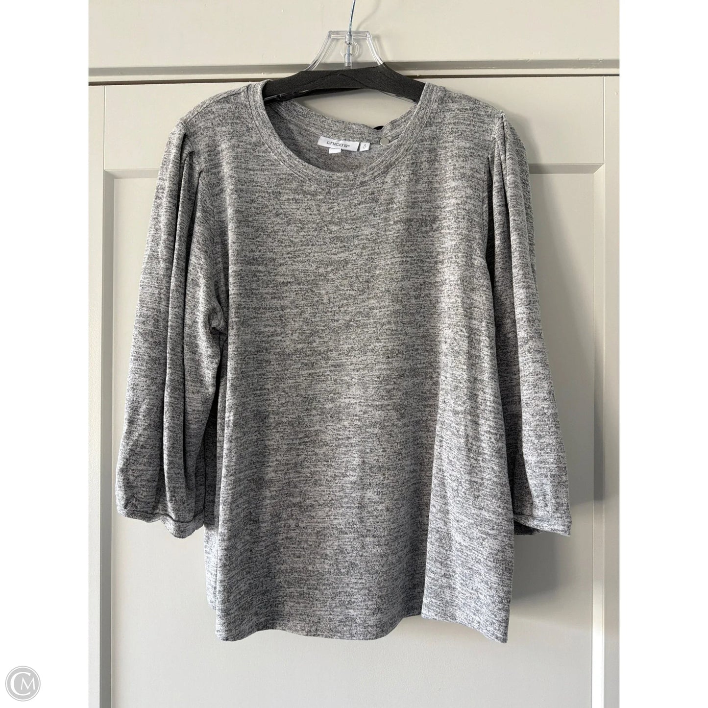 Top Long Sleeve By Chicos In Grey, Size: L