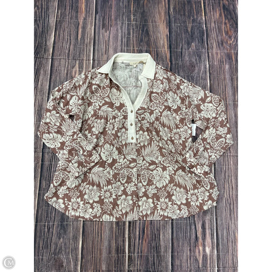 Top Long Sleeve By Easel In Pink, Size: L