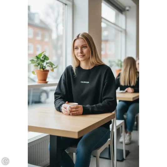 Top Long Sleeve By Calvin Klein In Black, Size: L