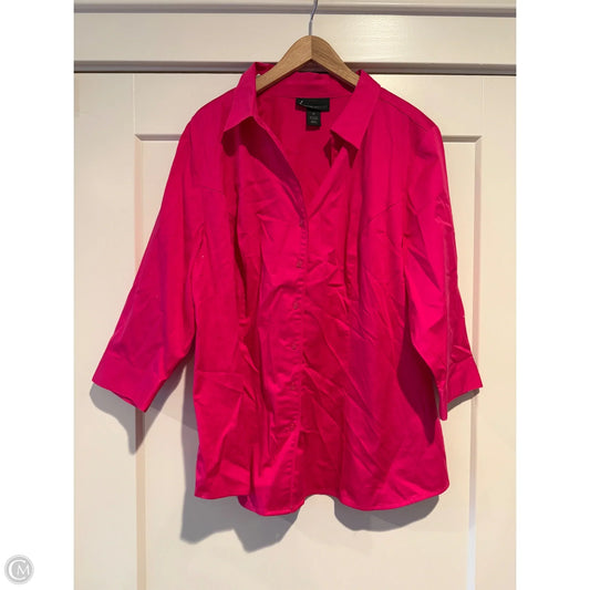 Top 3/4 Sleeve By Lane Bryant In Pink, Size: 22