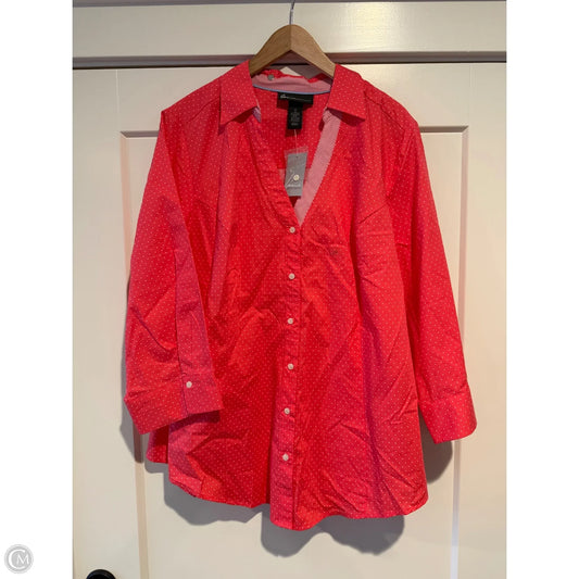 Top 3/4 Sleeve By Lane Bryant In Pink, Size: 24