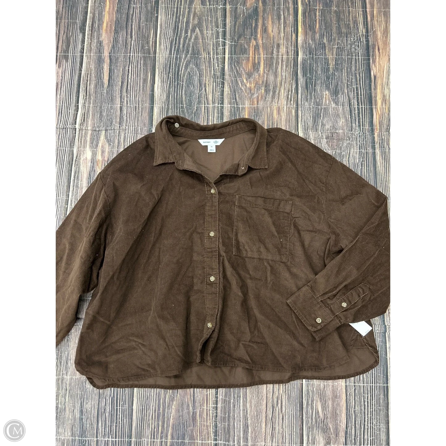 Top Long Sleeve By Old Navy In Brown, Size: 3x